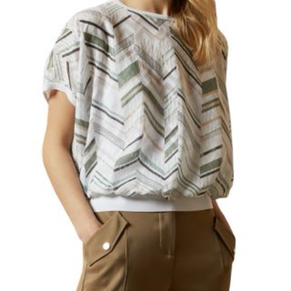 NWOT Ted Baker Vilanta Everglade Burnout Top Sweater Pullover Bohemian